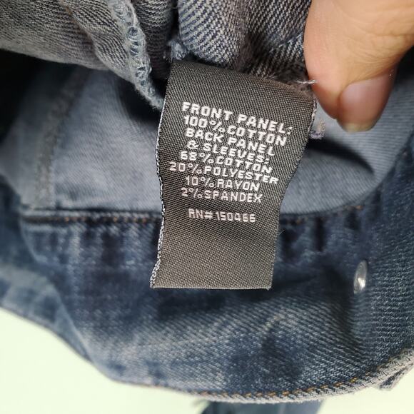 Market & Spruce Womens Denim Front Button Up Jean Jacket Size Large - Picture 5 of 6